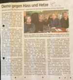 27.02.2020 (NT): Demo gegen Hass und Hetze