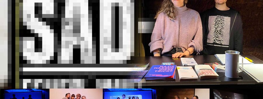 Schwandorfer Bündnis gegen Rechtsextremismus im Felsenkeller Schwandorf; Infostand zur SAD-88 Theatervorstellung
