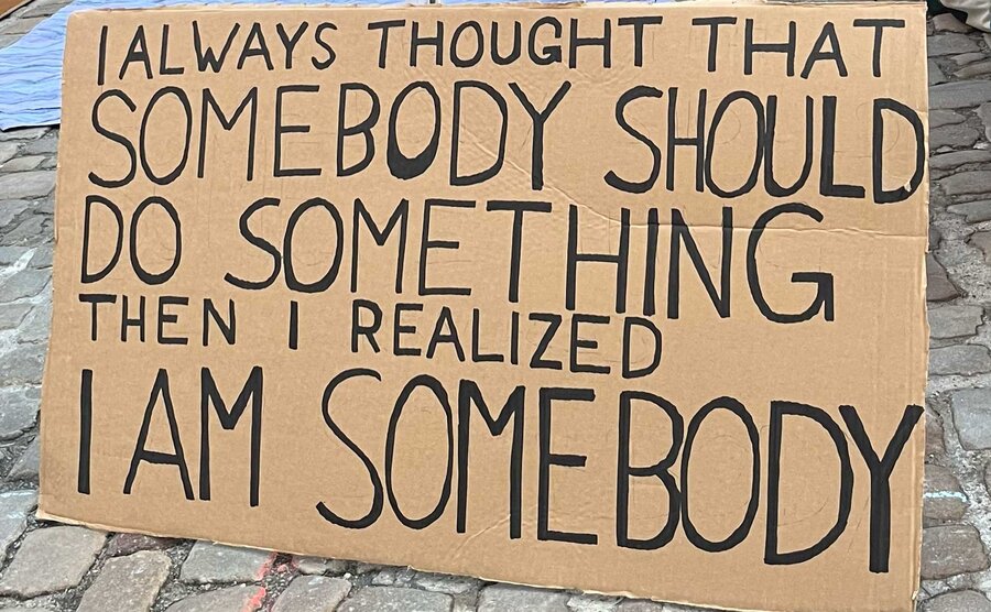 Demoschild: I always thought, somebody should do something. Then I realized: I am somebody