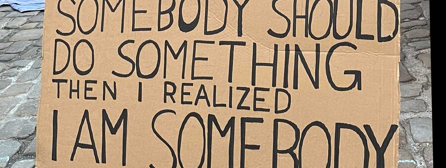 Demoschild: I always thought, somebody should do something. Then I realized: I am somebody