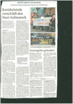 XX.12.2011 (MZ): Kreisbehörde verschläft Nazi-Aufmarsch